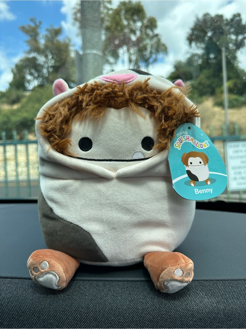 Squishmallows Bigfoot Benny the Cow hoodie  8inch plush